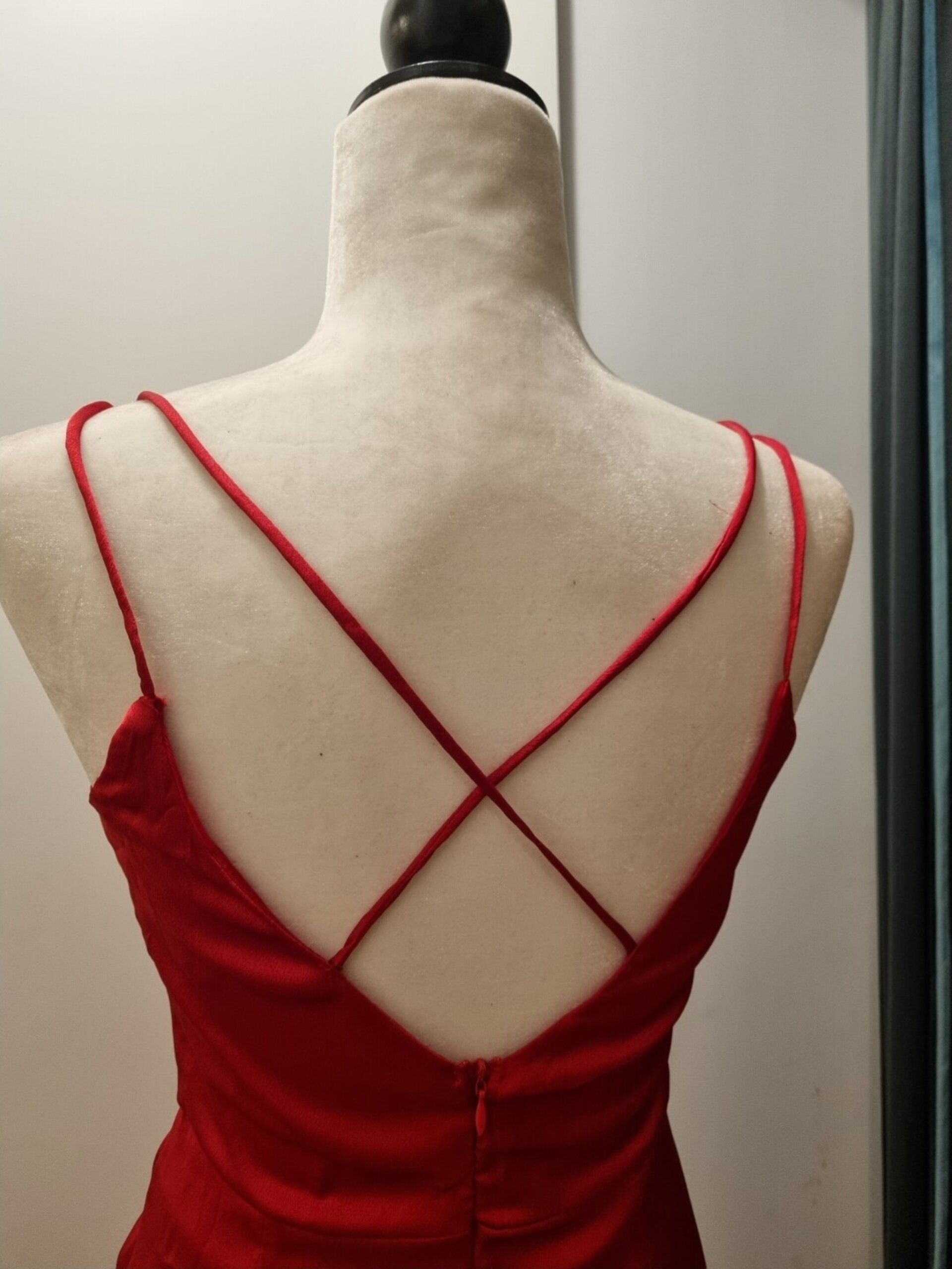Vestido rojo drapeado - 3