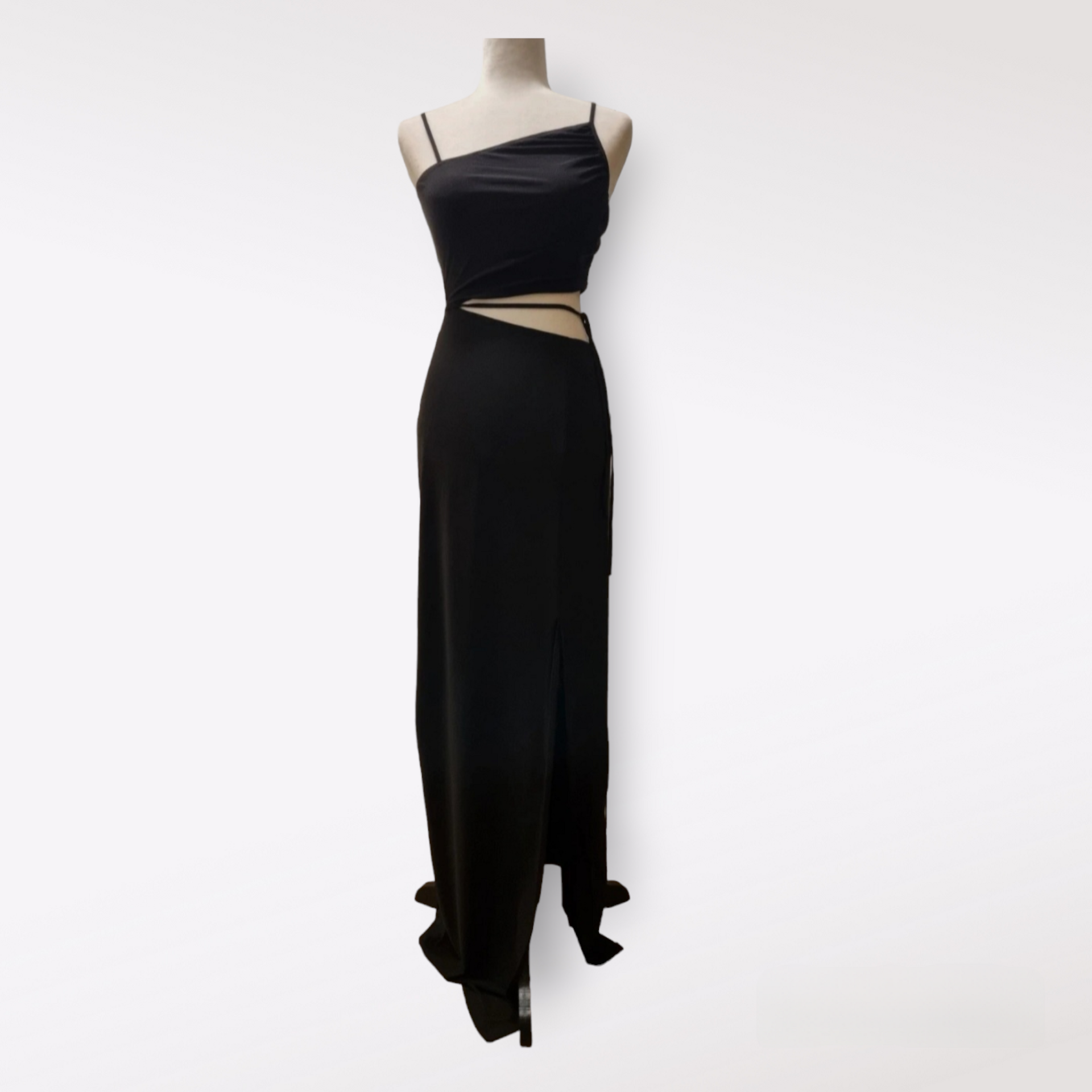 Vestido de fiesta negro cut out - 3