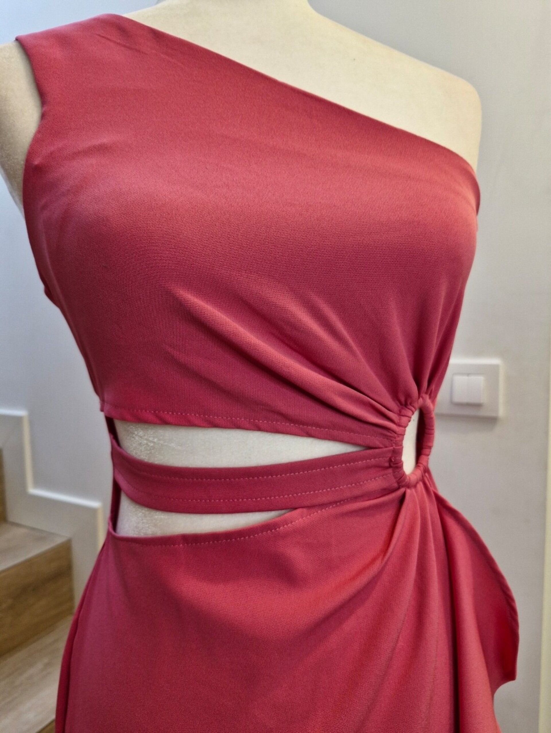 Vestido de fiesta largo con detalle de volantes - 2
